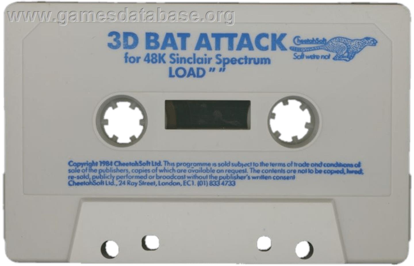 3D Bat Attack - Sinclair ZX Spectrum - Artwork - Cartridge