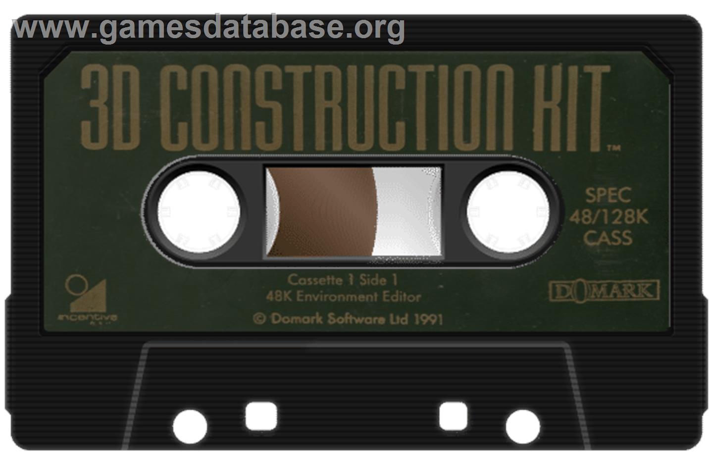 3D Construction Kit - Sinclair ZX Spectrum - Artwork - Cartridge