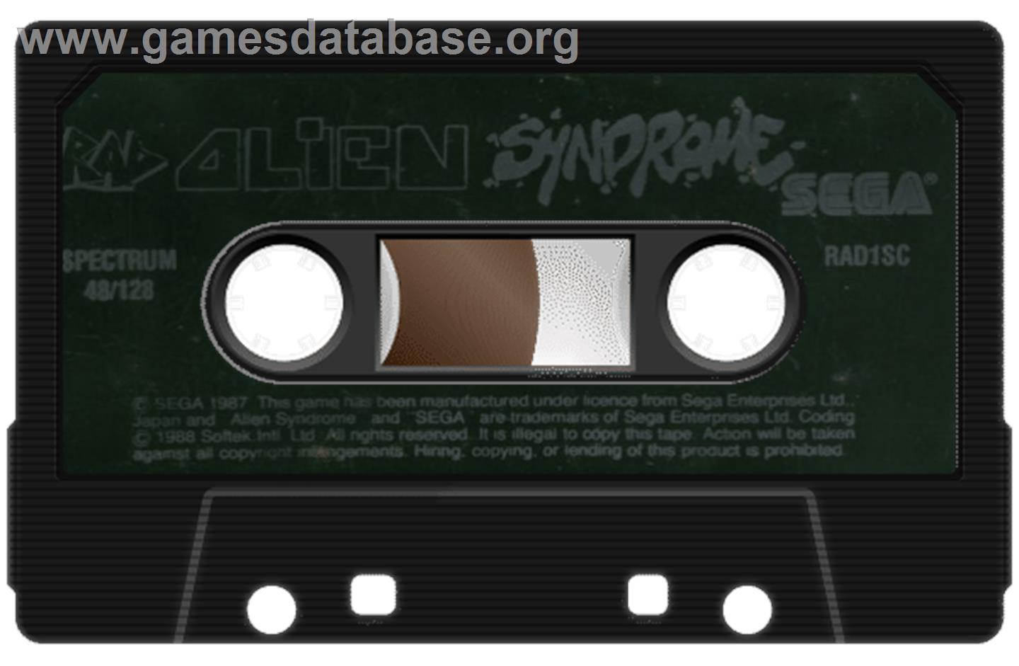 Alien Syndrome - Sinclair ZX Spectrum - Artwork - Cartridge