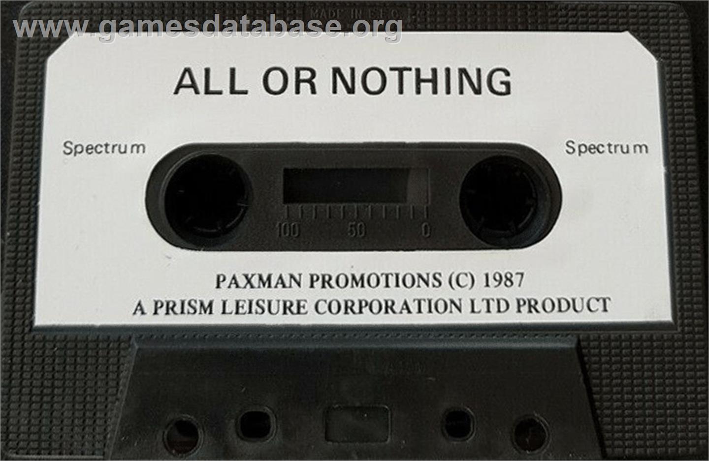 All Or Nothing - Sinclair ZX Spectrum - Artwork - Cartridge