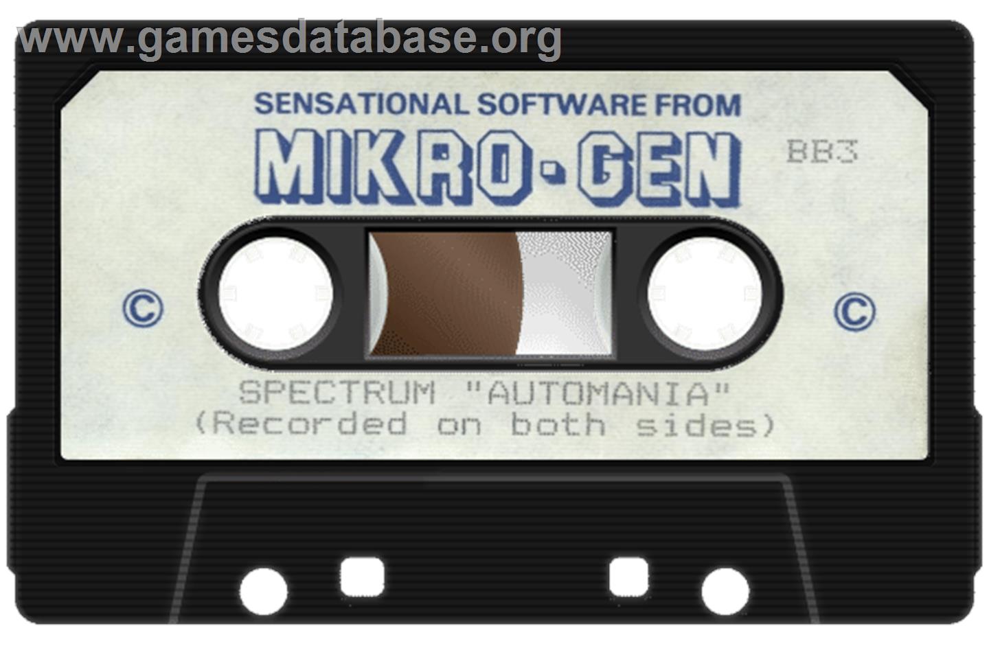 Automania - Sinclair ZX Spectrum - Artwork - Cartridge