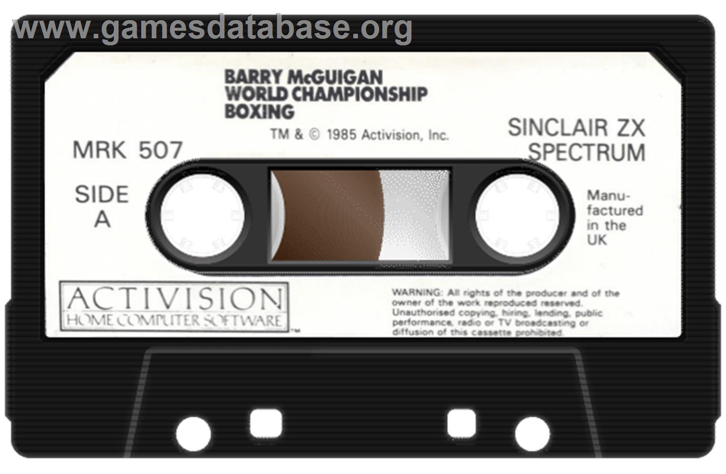 Barry McGuigan World Championship Boxing - Sinclair ZX Spectrum - Artwork - Cartridge
