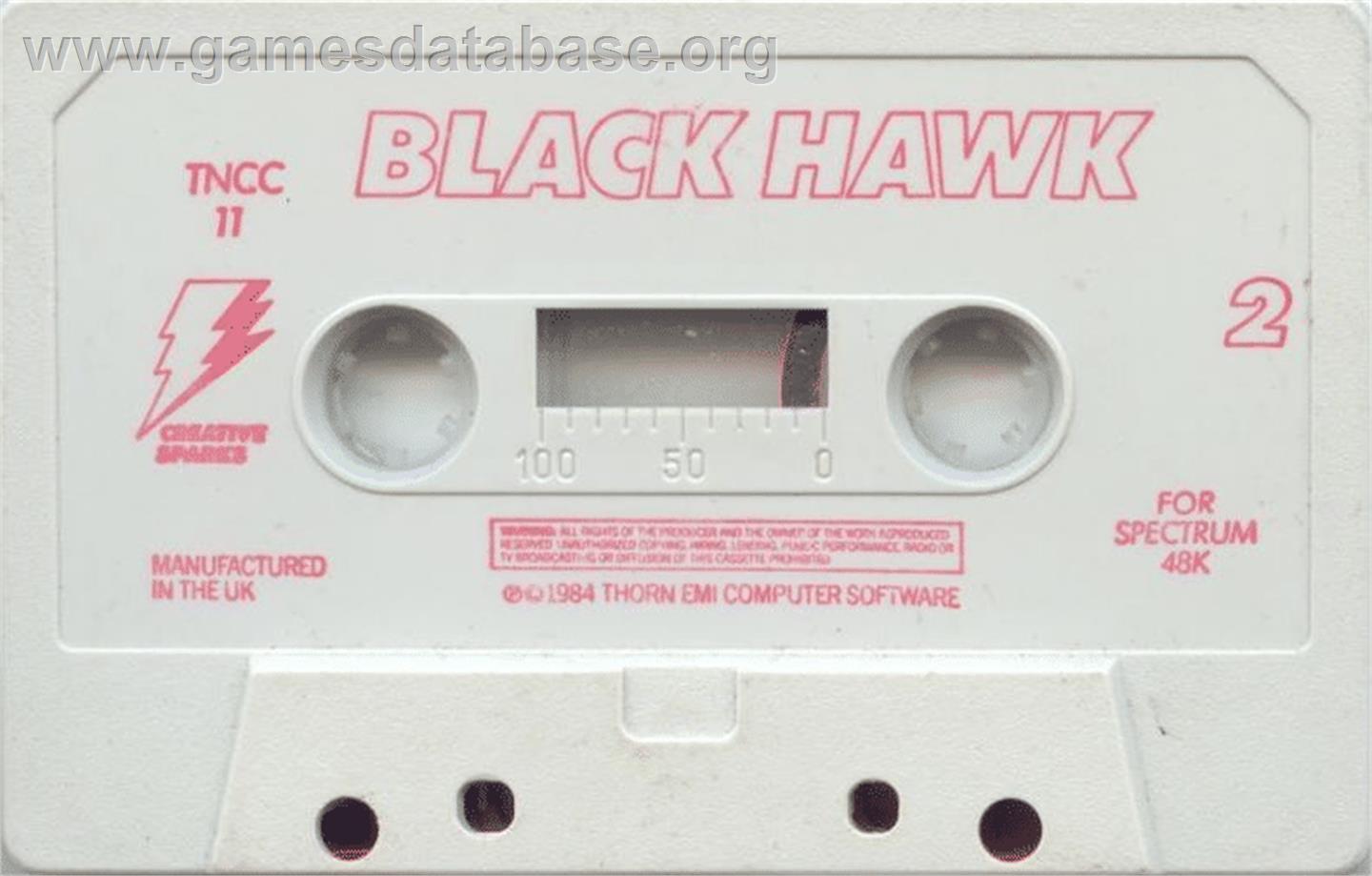 Black Hawk - Sinclair ZX Spectrum - Artwork - Cartridge
