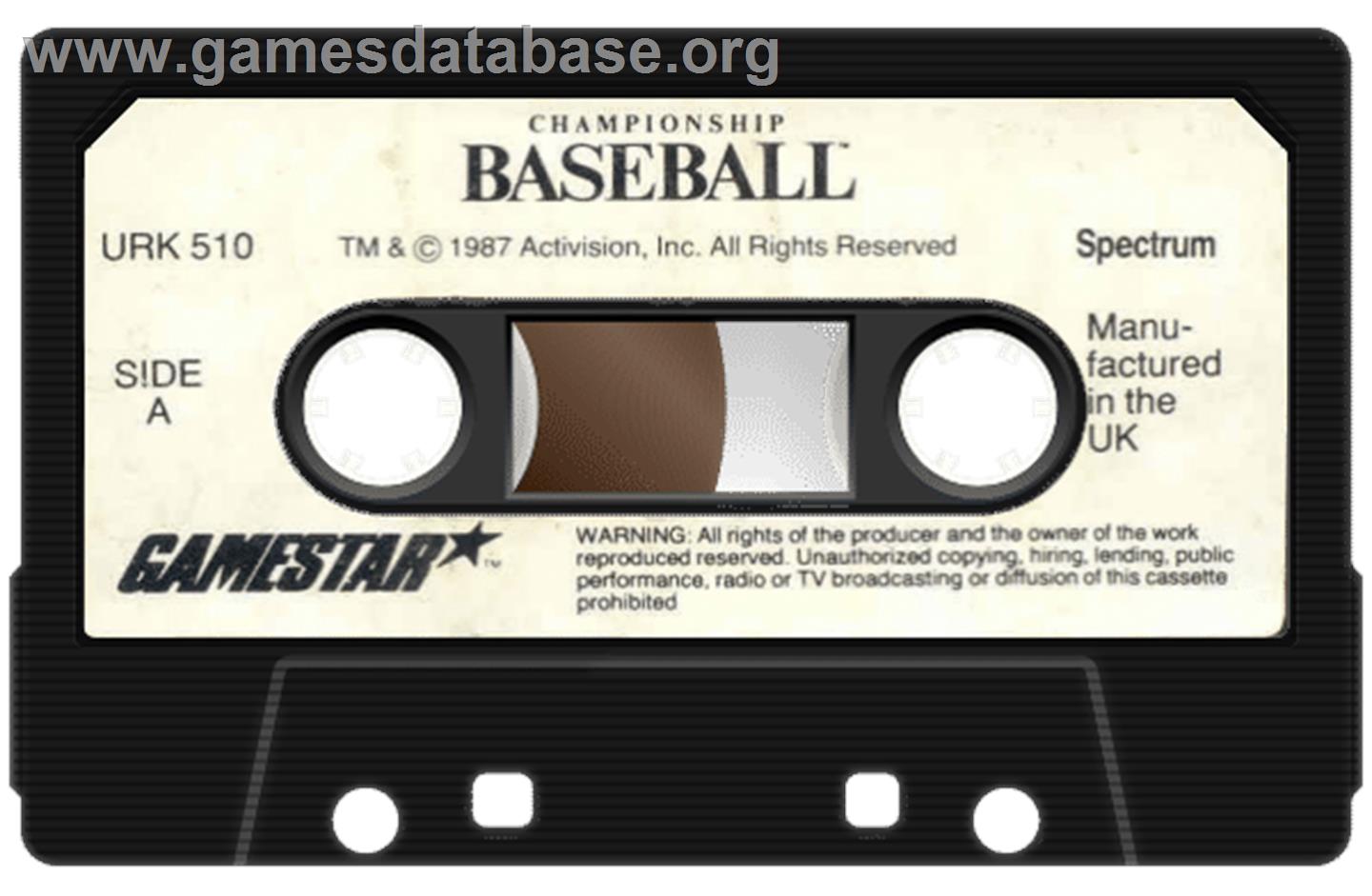 Championship Baseball - Sinclair ZX Spectrum - Artwork - Cartridge