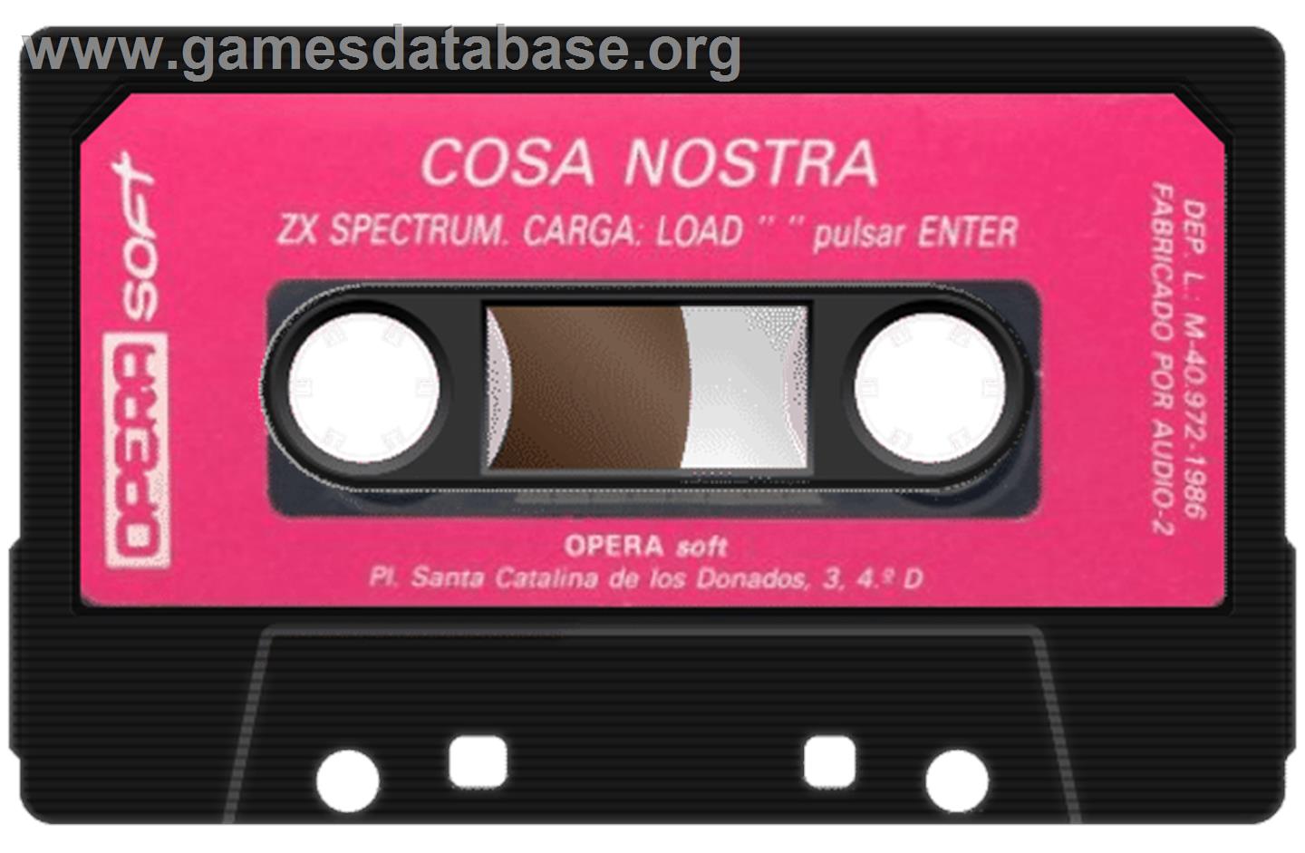 Cosa Nostra - Sinclair ZX Spectrum - Artwork - Cartridge