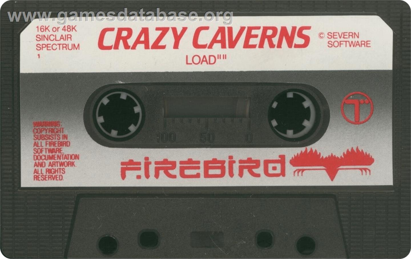 Crazy Caverns - Sinclair ZX Spectrum - Artwork - Cartridge