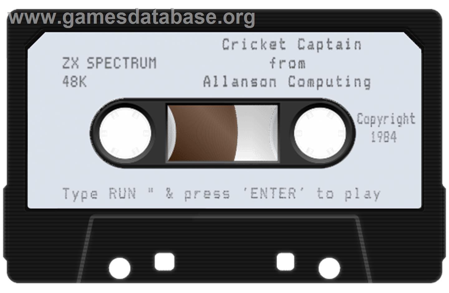 Cricket Captain (Allason Computing) - Sinclair ZX Spectrum - Artwork - Cartridge