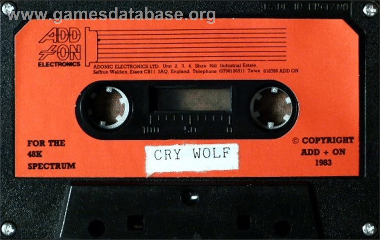 Cry Wolf - Sinclair ZX Spectrum - Artwork - Cartridge