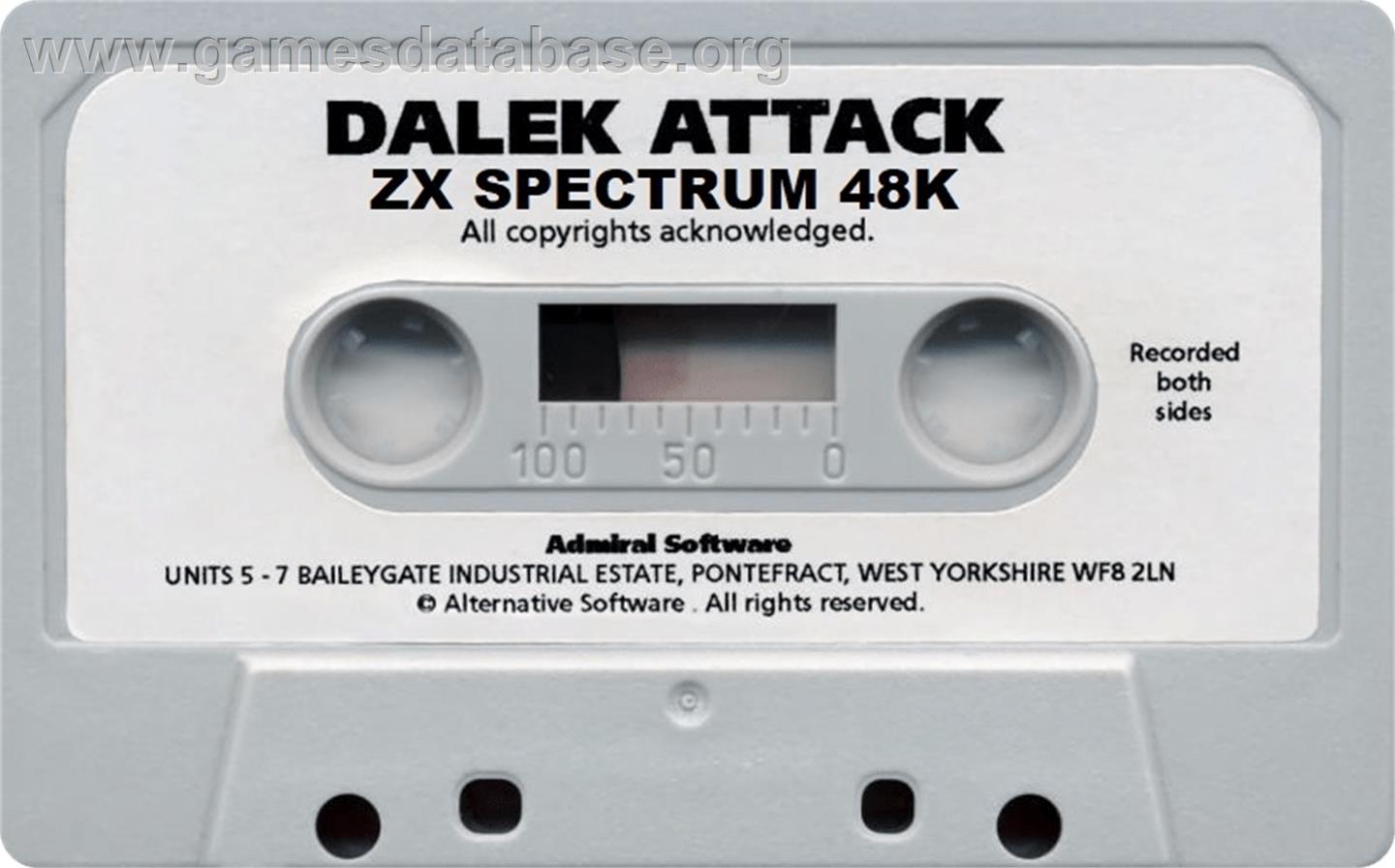 Dalek Attack - Sinclair ZX Spectrum - Artwork - Cartridge