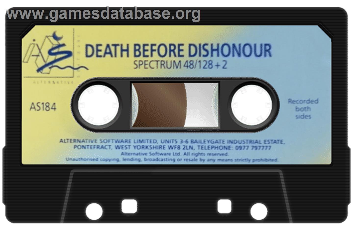 Death Before Dishonour - Sinclair ZX Spectrum - Artwork - Cartridge