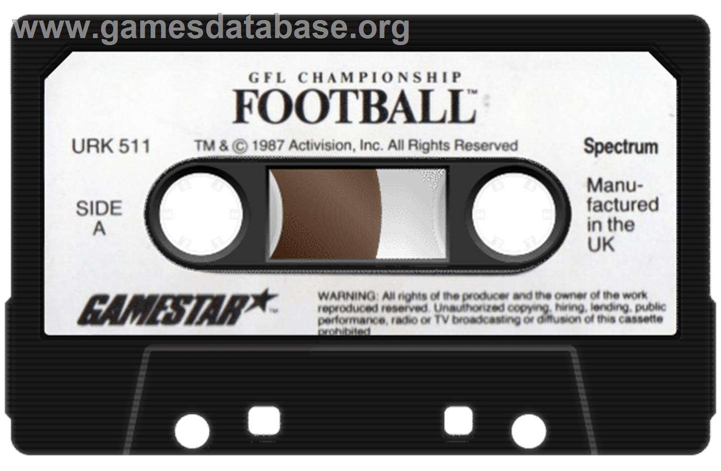 GFL Championship Football - Sinclair ZX Spectrum - Artwork - Cartridge