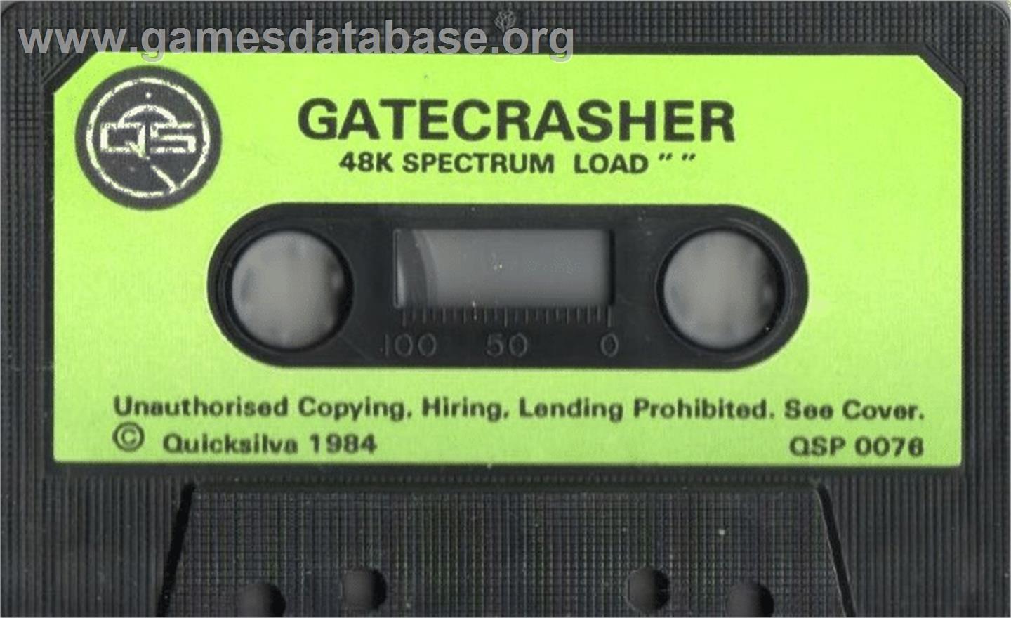 Gatecrasher - Sinclair ZX Spectrum - Artwork - Cartridge