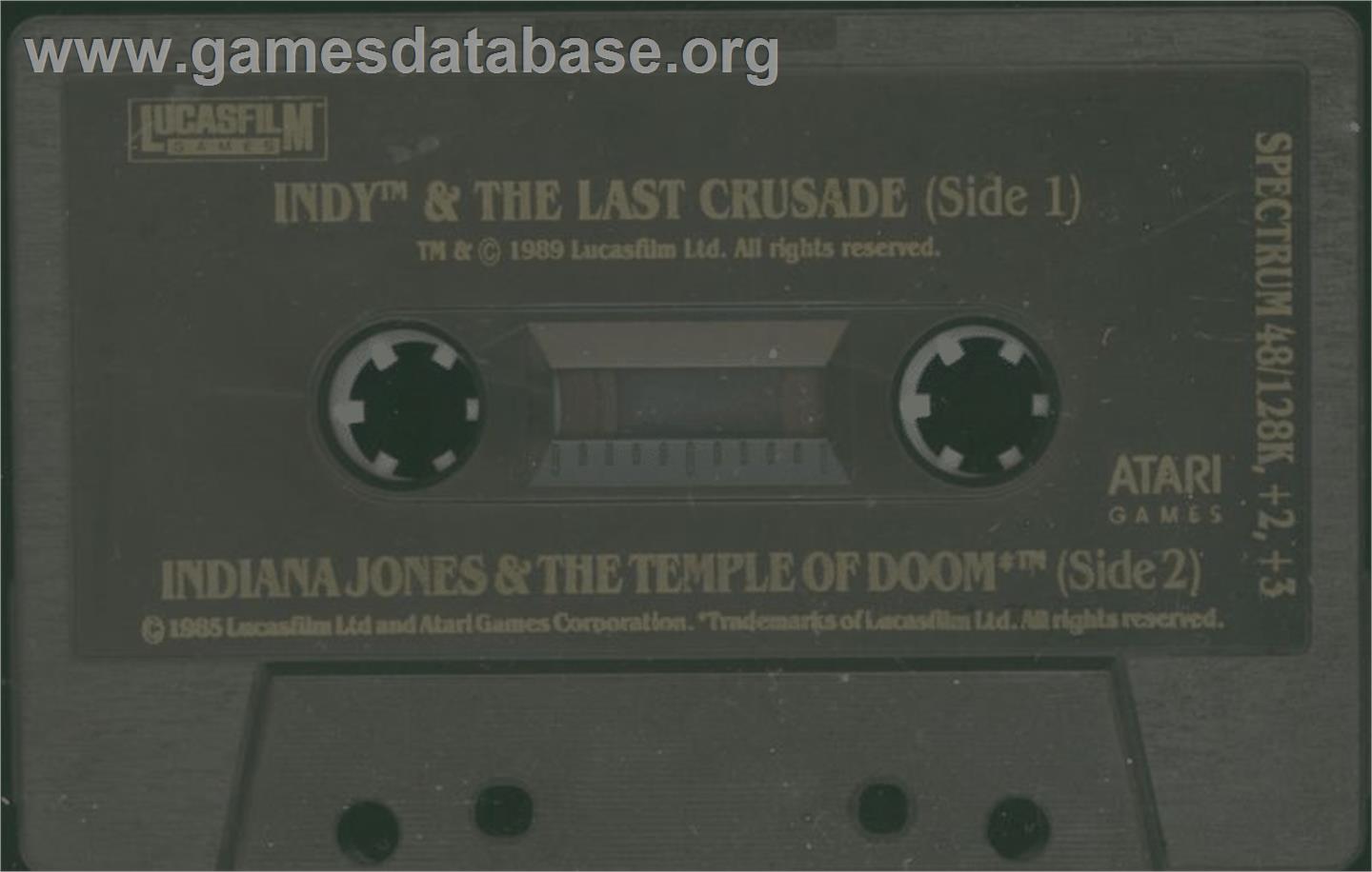 Indiana Jones and the Last Crusade: The Action Game - Sinclair ZX Spectrum - Artwork - Cartridge