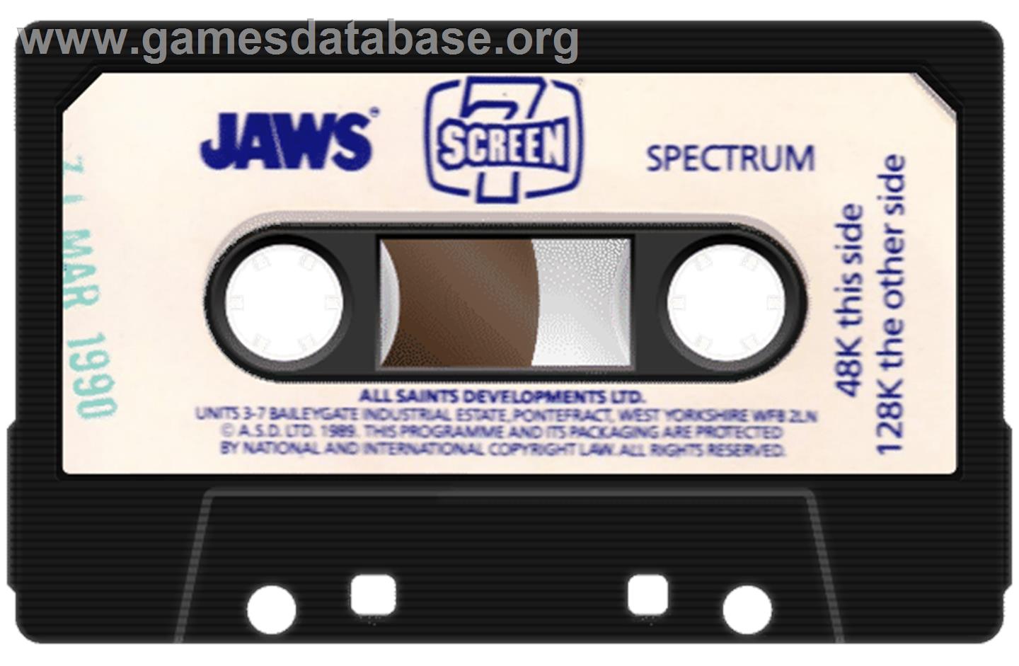 Jaws - Sinclair ZX Spectrum - Artwork - Cartridge