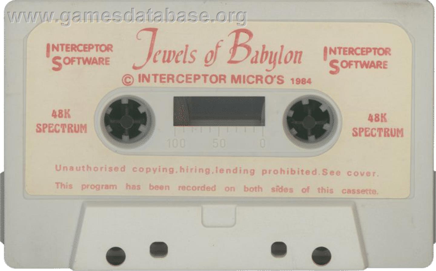 Jewels Of Babylon - Sinclair ZX Spectrum - Artwork - Cartridge