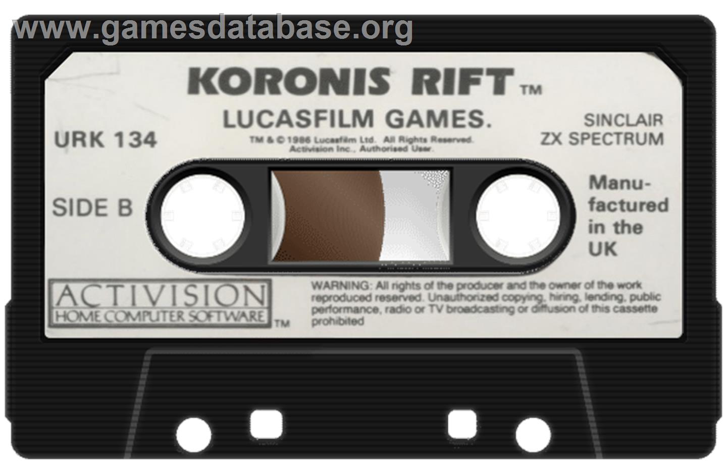 Koronis Rift - Sinclair ZX Spectrum - Artwork - Cartridge