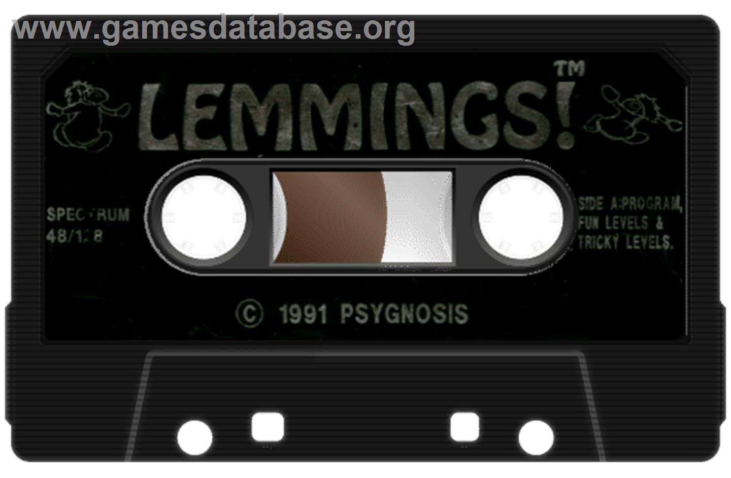 Lemmings - Sinclair ZX Spectrum - Artwork - Cartridge