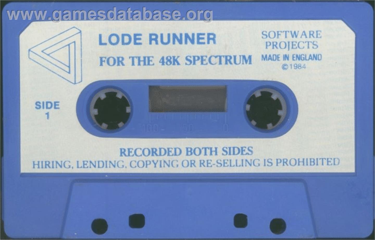Lode Runner - Sinclair ZX Spectrum - Artwork - Cartridge