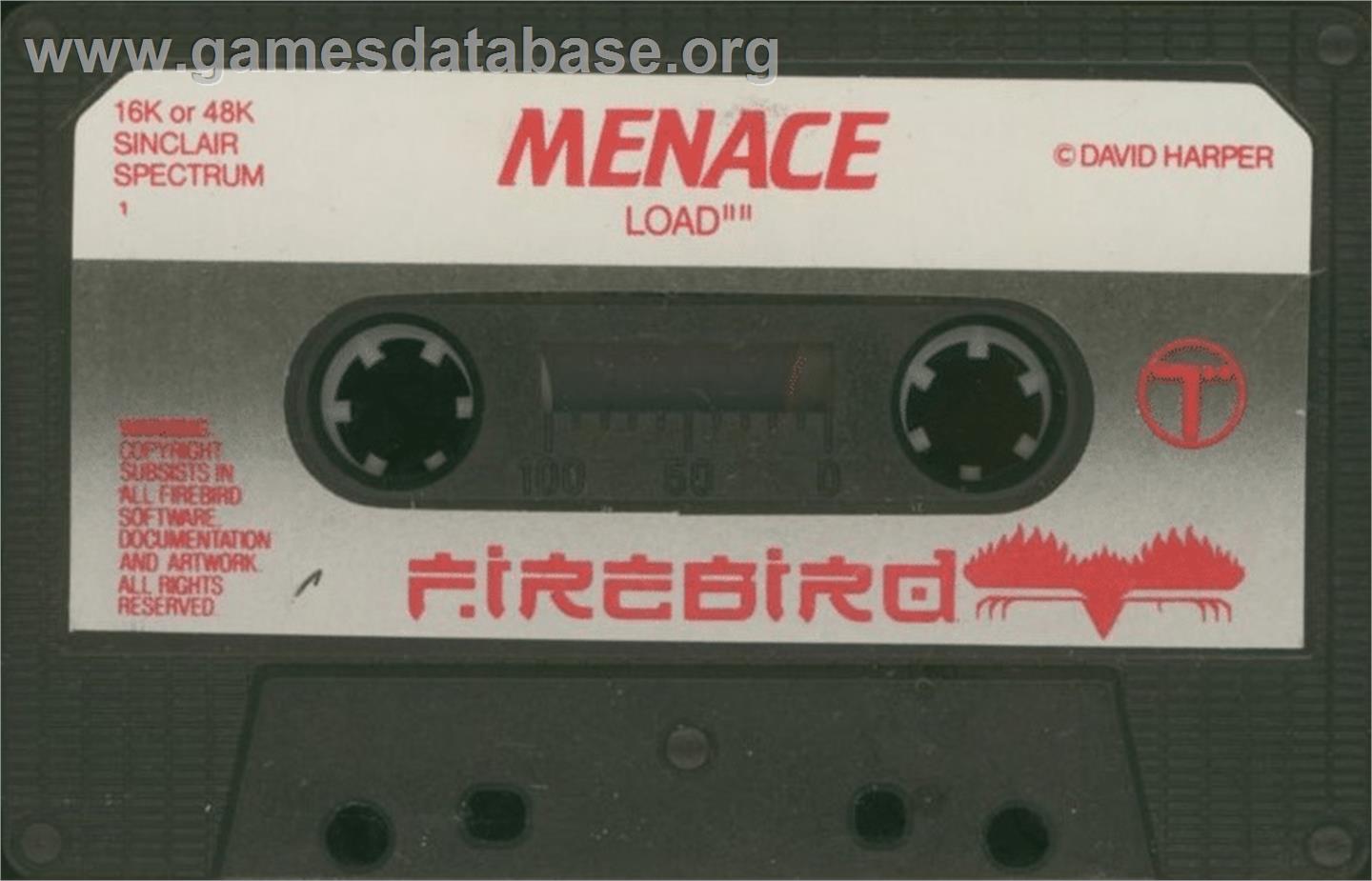 Menace - Sinclair ZX Spectrum - Artwork - Cartridge