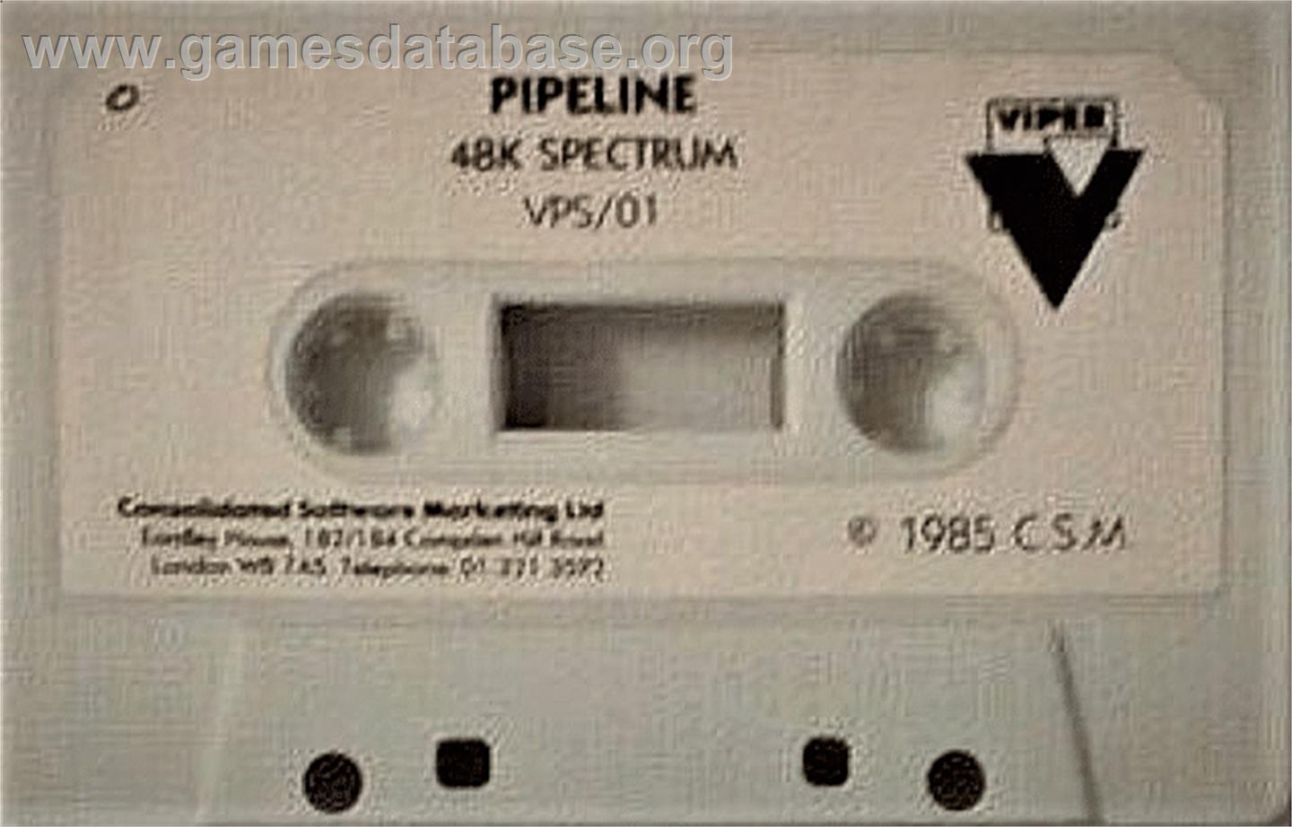 Pipe Dream - Sinclair ZX Spectrum - Artwork - Cartridge