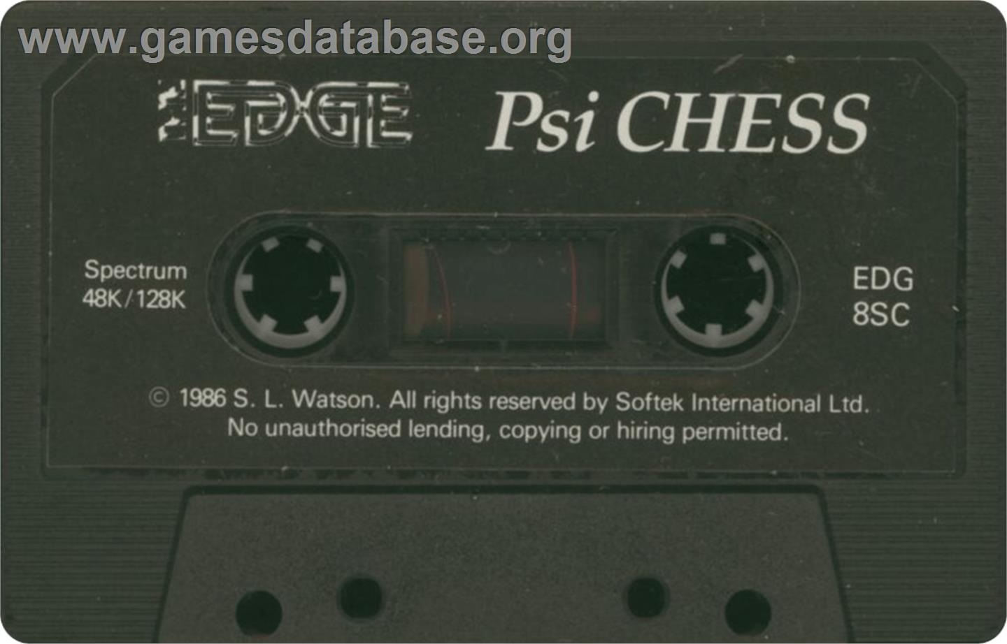 Psi Chess - Sinclair ZX Spectrum - Artwork - Cartridge