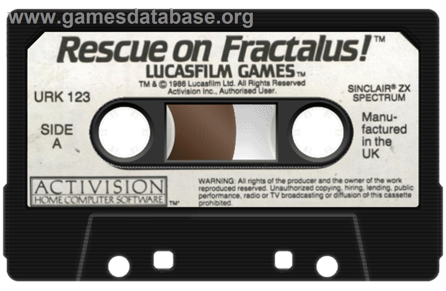 Rescue on Fractalus! - Sinclair ZX Spectrum - Artwork - Cartridge