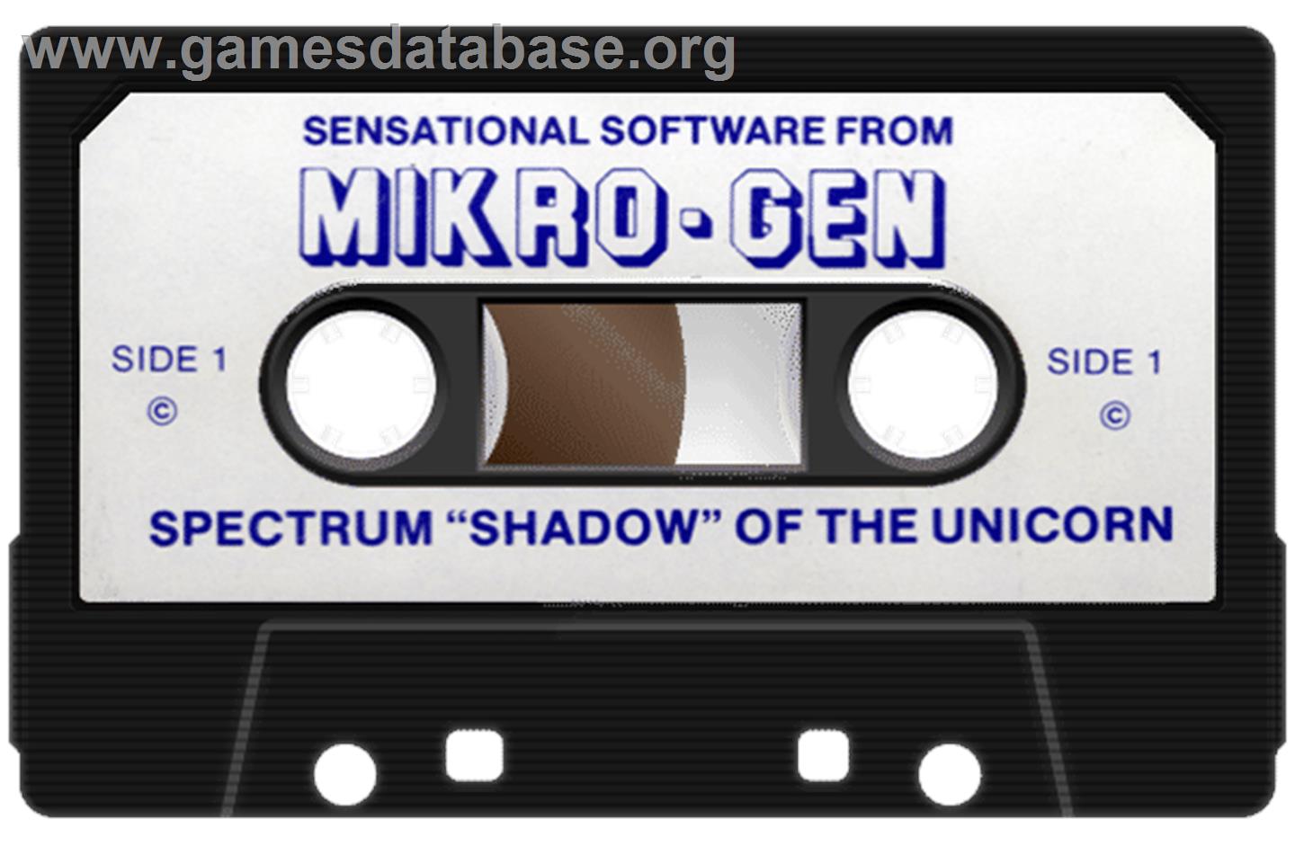 Shadow Of The Unicorn - Sinclair ZX Spectrum - Artwork - Cartridge