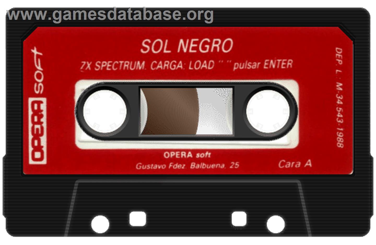 Sol Negro - Sinclair ZX Spectrum - Artwork - Cartridge