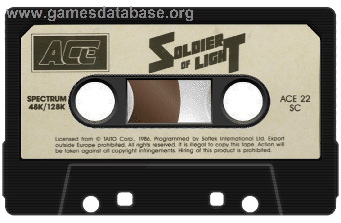 Soldier Of Light - Sinclair ZX Spectrum - Artwork - Cartridge