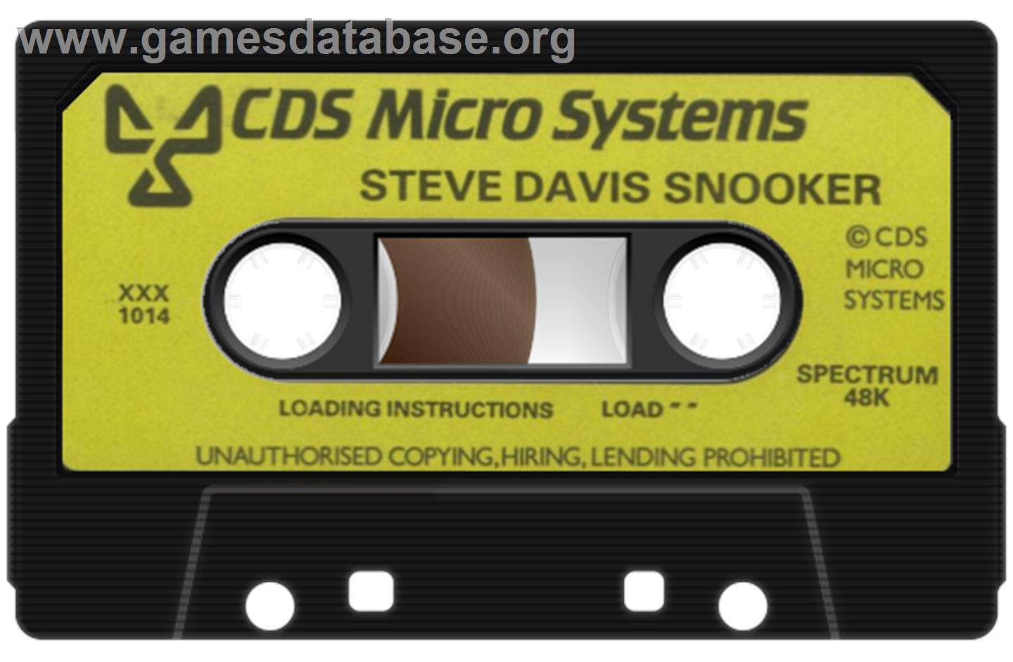 Steve Davis Snooker - Sinclair ZX Spectrum - Artwork - Cartridge