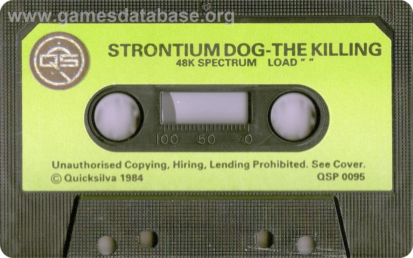 Strontium Dog - The Killing - Sinclair ZX Spectrum - Artwork - Cartridge