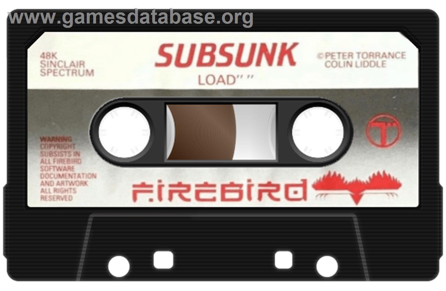 Subsunk - Sinclair ZX Spectrum - Artwork - Cartridge