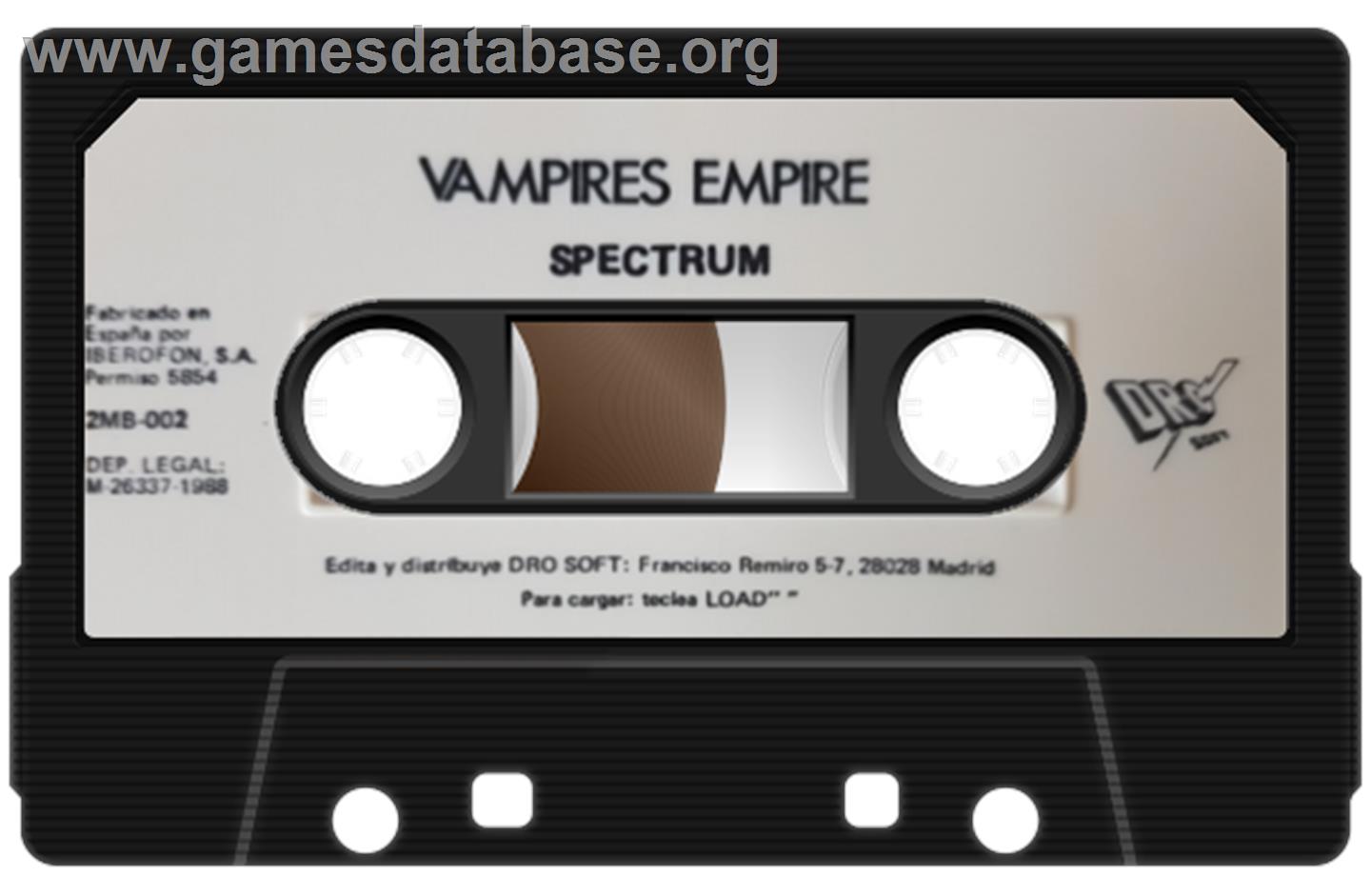 Vampire's Empire - Sinclair ZX Spectrum - Artwork - Cartridge