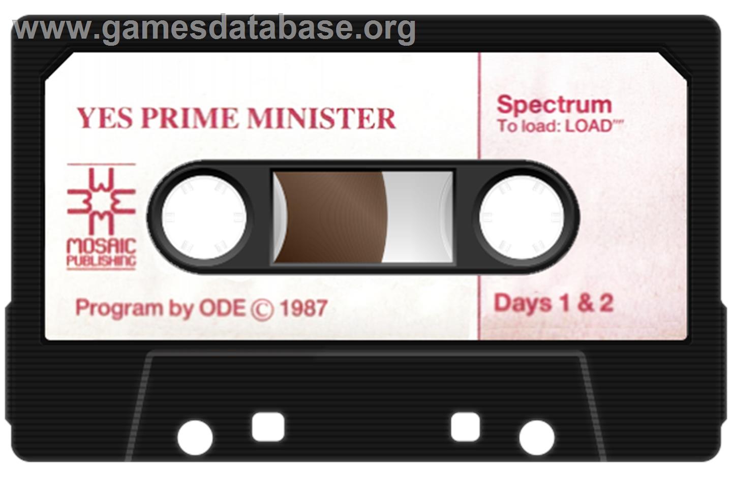 Yes, Prime Minister - Sinclair ZX Spectrum - Artwork - Cartridge