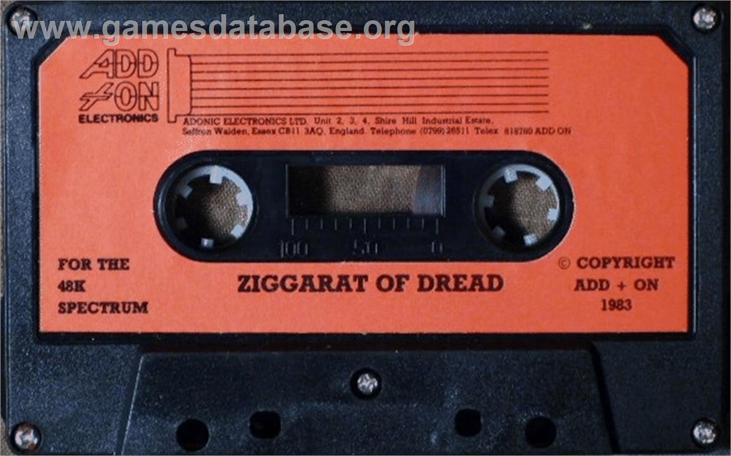 Ziggarat Of Dread - Sinclair ZX Spectrum - Artwork - Cartridge