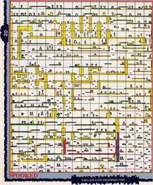 Game map for Spooked on the Amstrad CPC.
