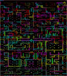 Game map for Starquake on the Sinclair ZX Spectrum.