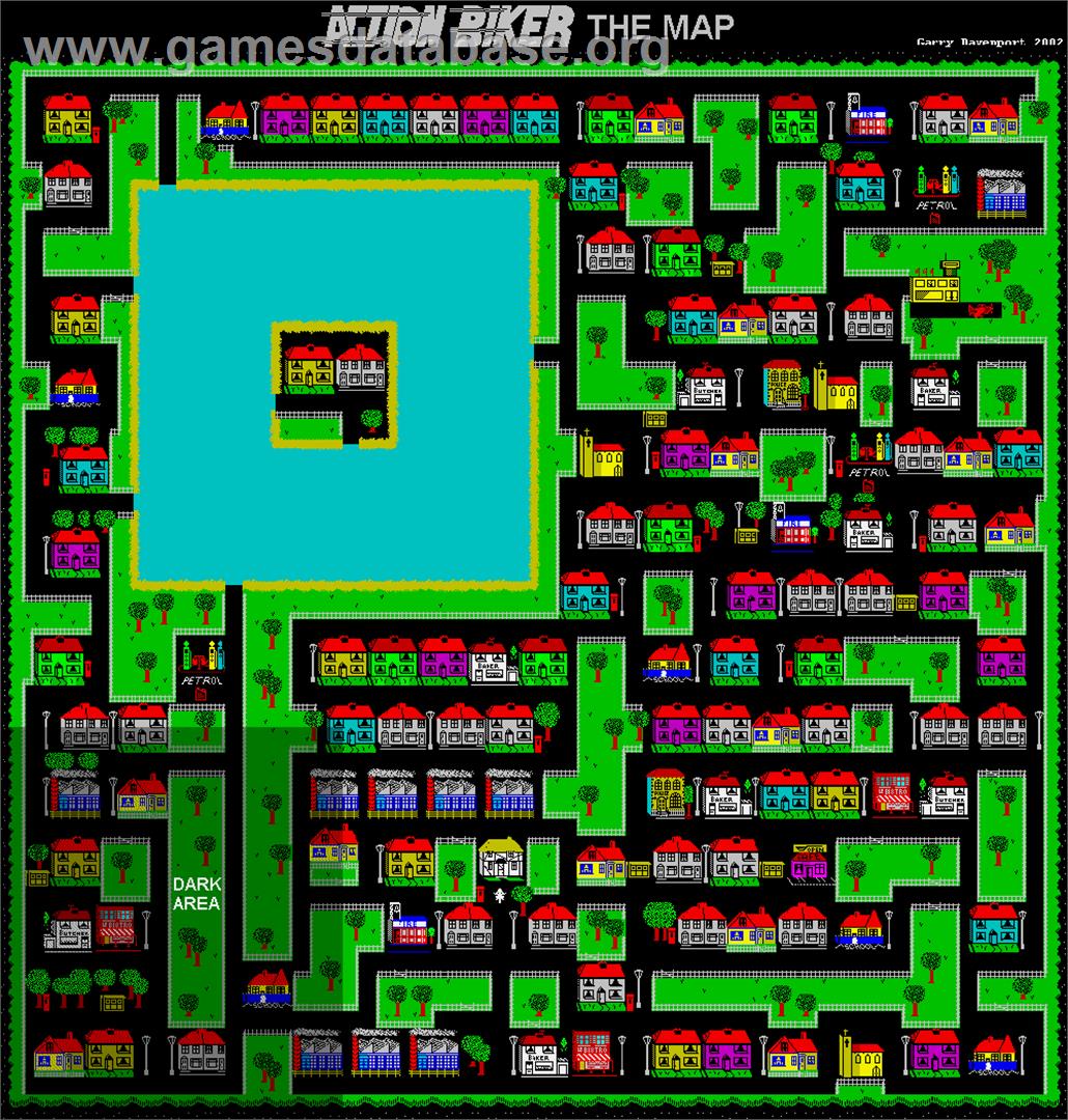 Action Biker Featuring Clumsy Colin - Sinclair ZX Spectrum - Artwork - Map
