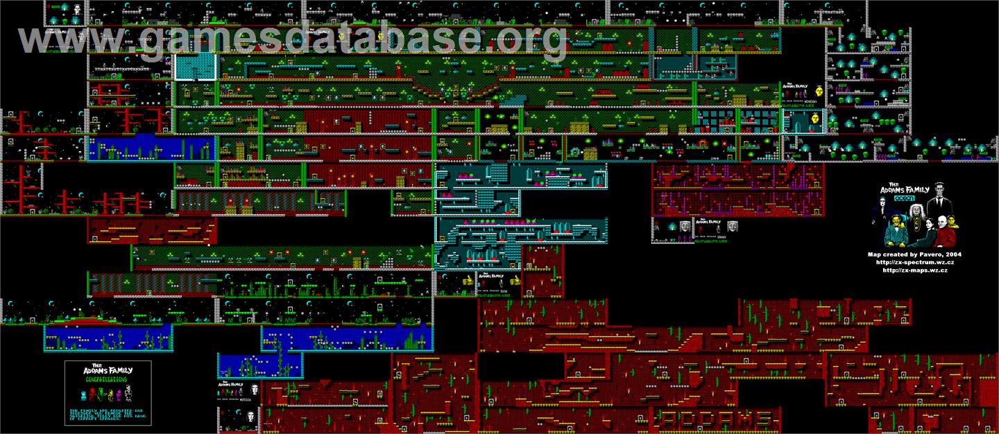 Addams Family, The - Sinclair ZX Spectrum - Artwork - Map
