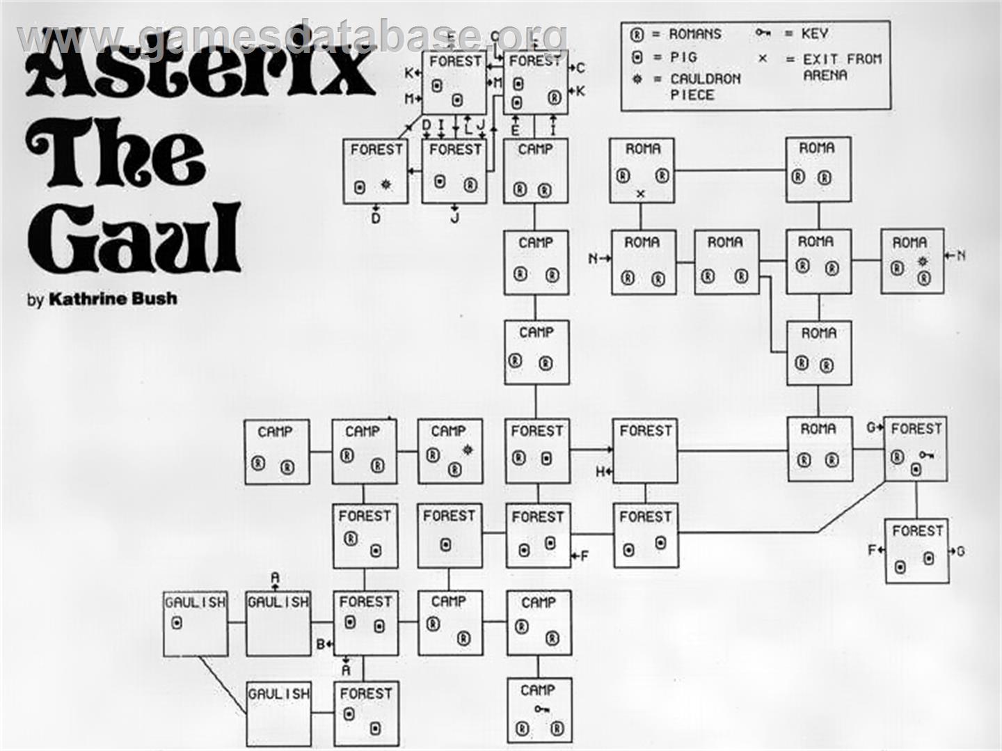 Asterix And The Magic Cauldron - Commodore 64 - Artwork - Map