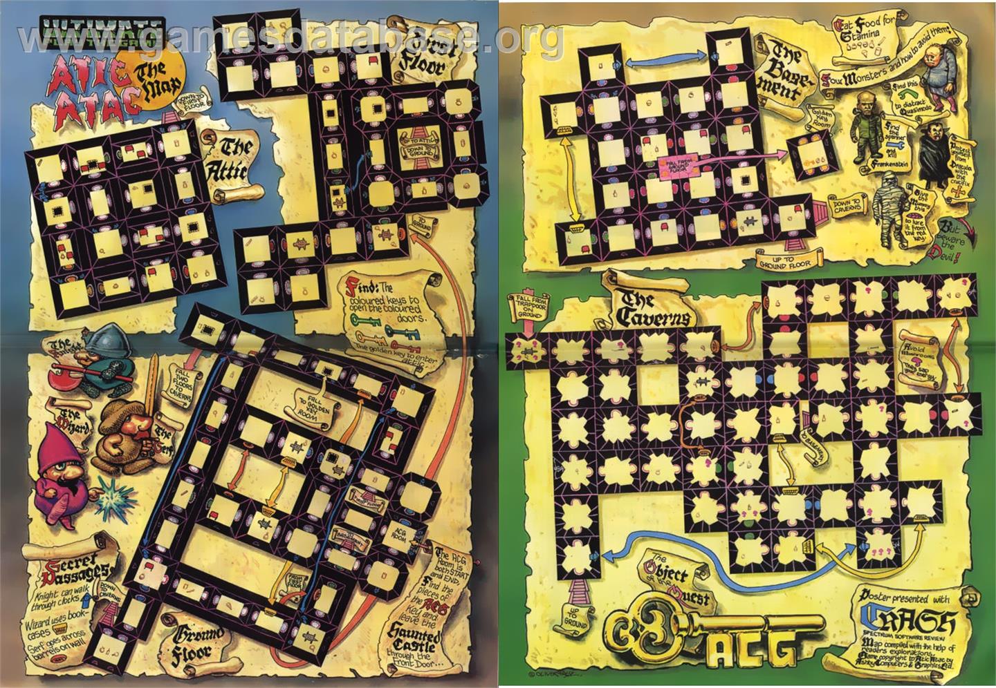 Atic Atac - Sinclair ZX Spectrum - Artwork - Map