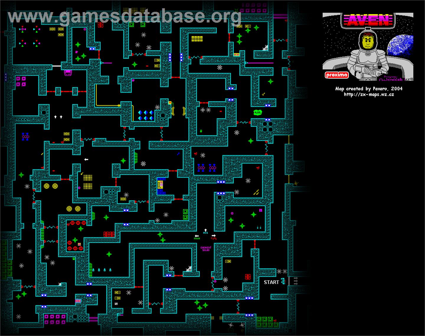 Aven - Sinclair ZX Spectrum - Artwork - Map