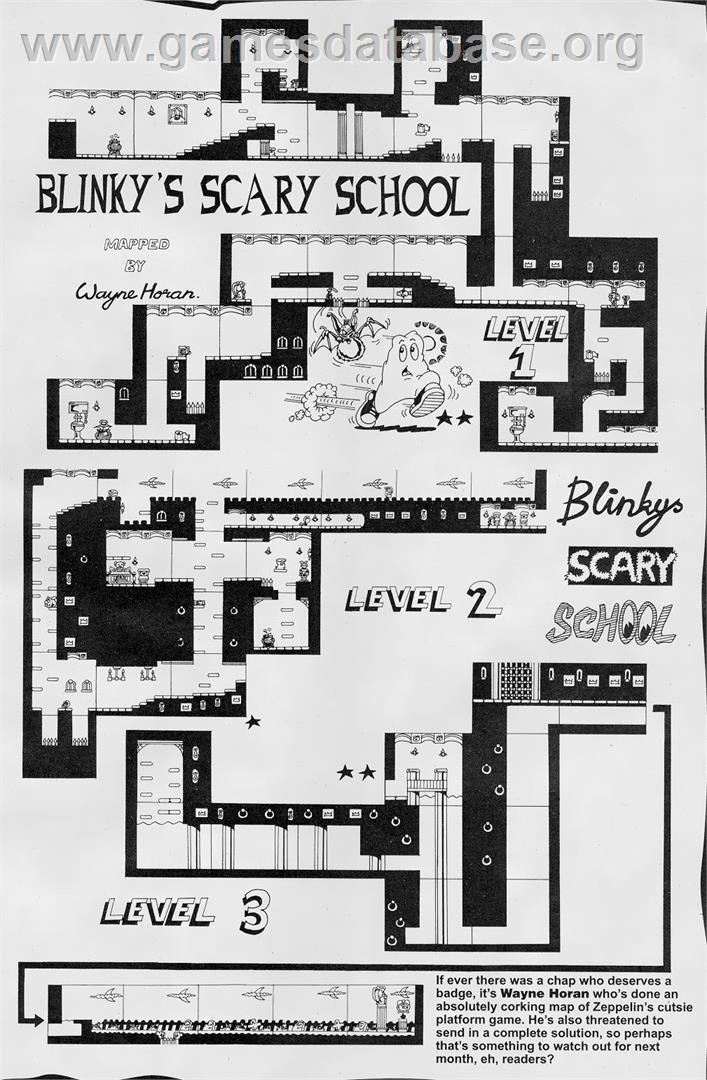 Blinky's Scary School - Commodore 64 - Artwork - Map