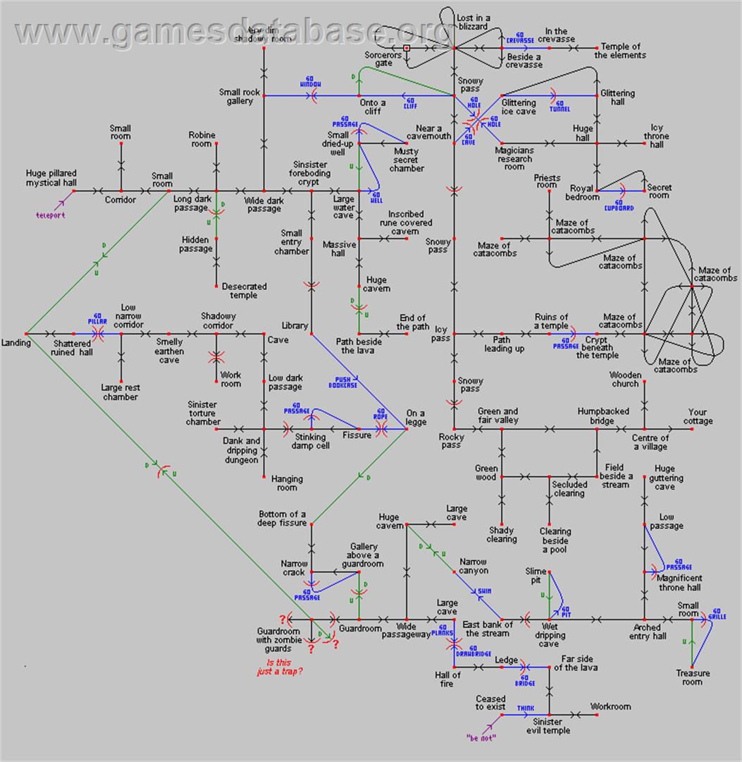 Blizzard Pass - Sinclair ZX Spectrum - Artwork - Map