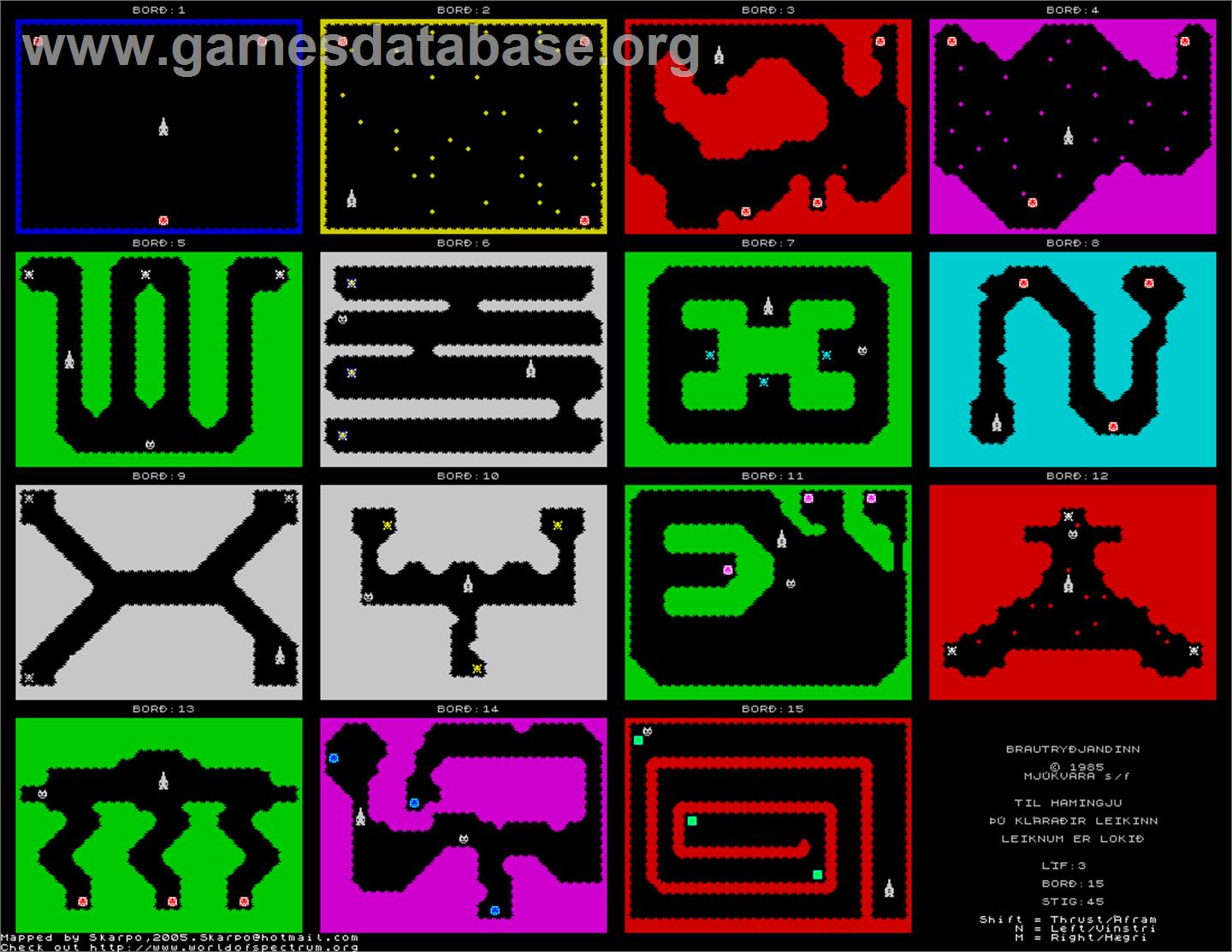 Brautrydjandinn - Sinclair ZX Spectrum - Artwork - Map