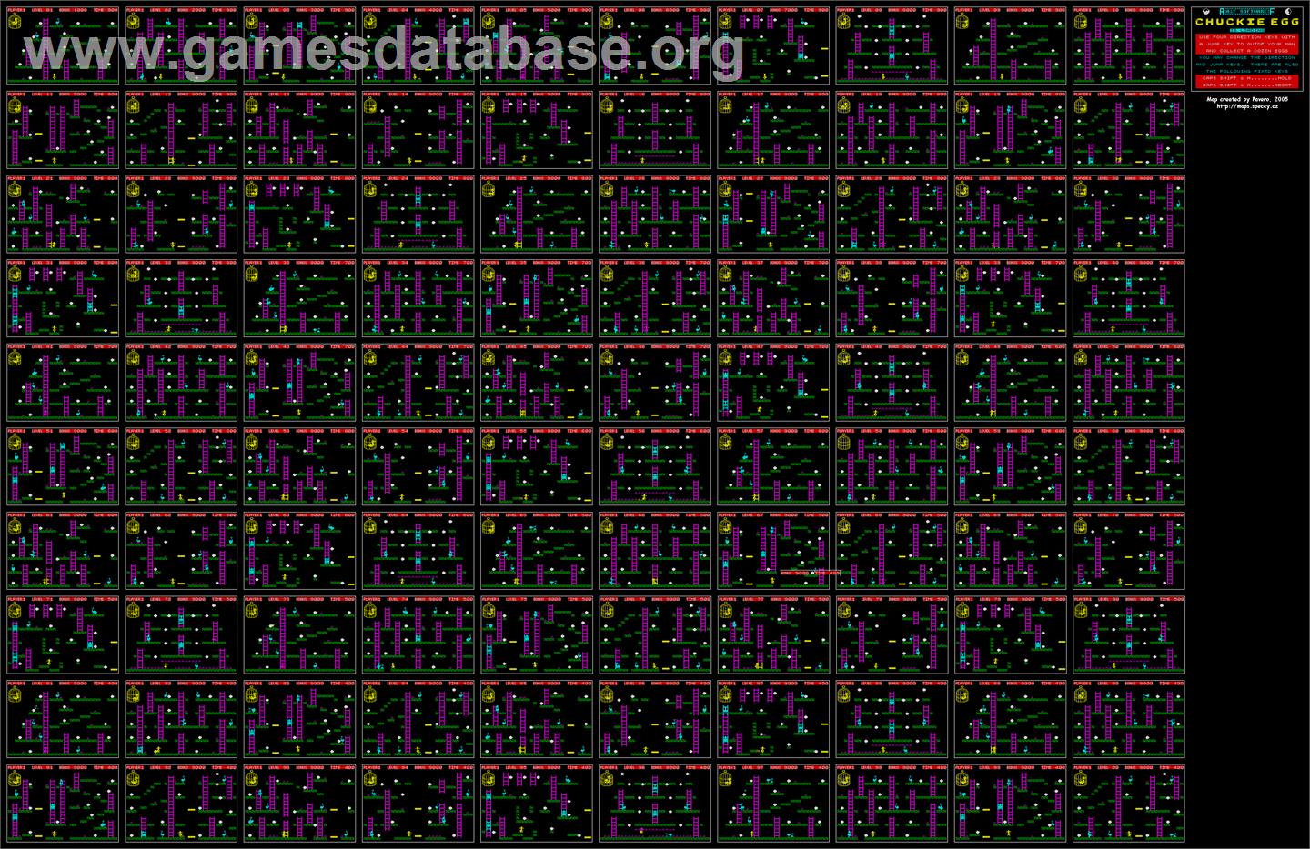 Chuckie Egg - Sinclair ZX Spectrum - Artwork - Map