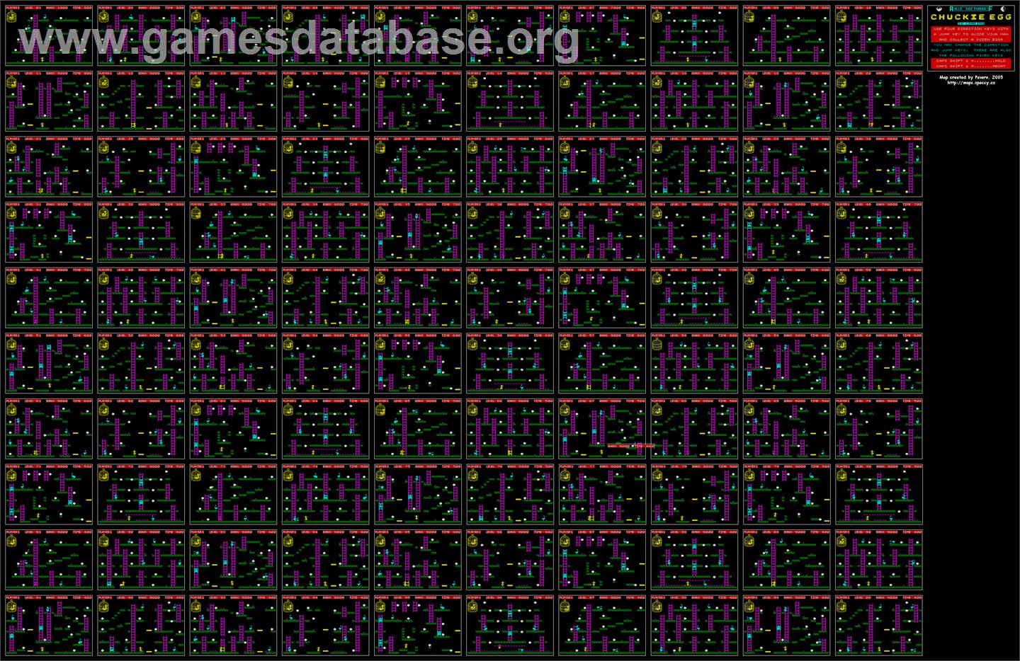 Chuckie Egg - Tandy TRS-80 - Artwork - Map