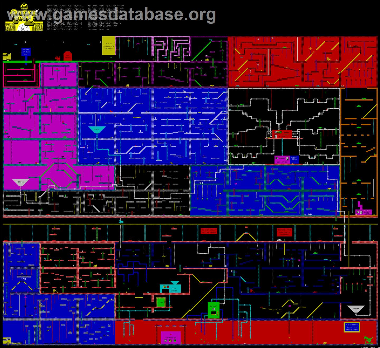 Chuckie Egg II - Commodore 64 - Artwork - Map