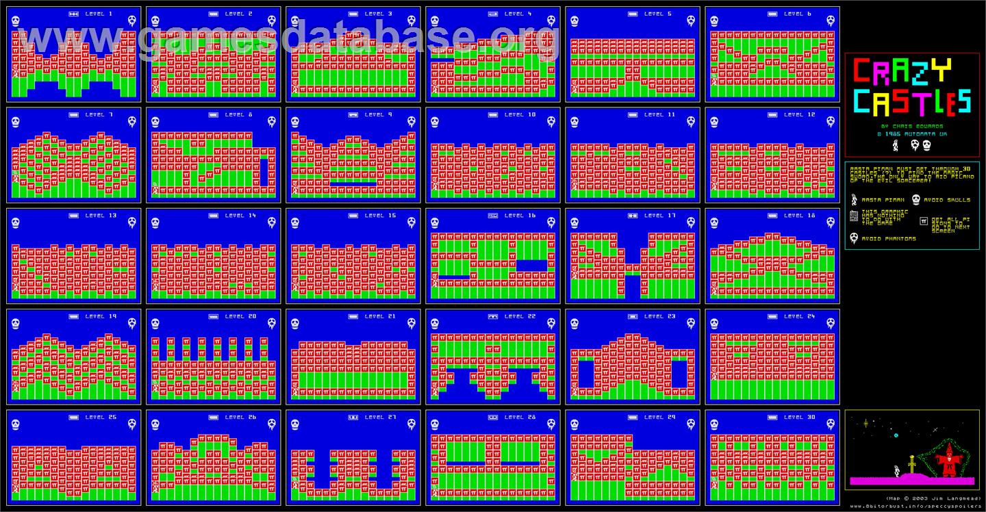 Crazy Castles - Sinclair ZX Spectrum - Artwork - Map