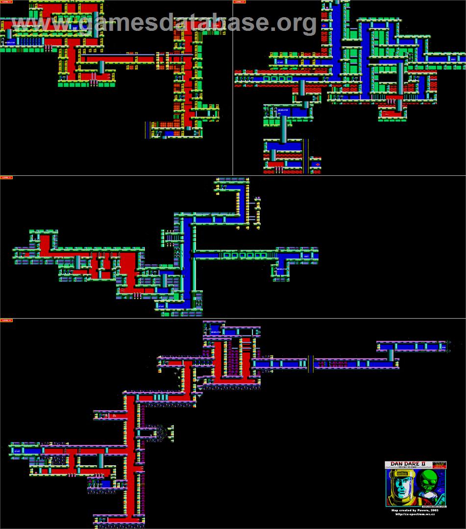 Dan Dare 2: Mekon's Revenge - Sinclair ZX Spectrum - Artwork - Map
